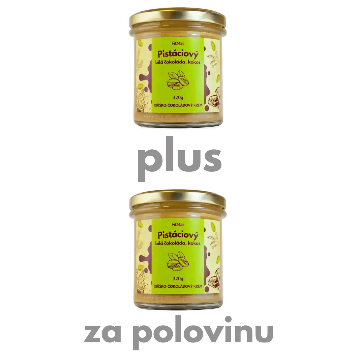 Pistáciový krém s kokosem a bílou čokoládou 1+1 za půlku - FitMar.cz