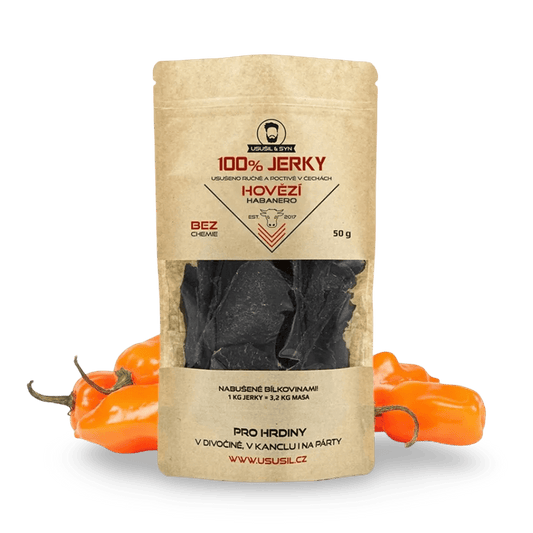 100% JERKY HOVĚZÍ HABANERO - FitMar.cz