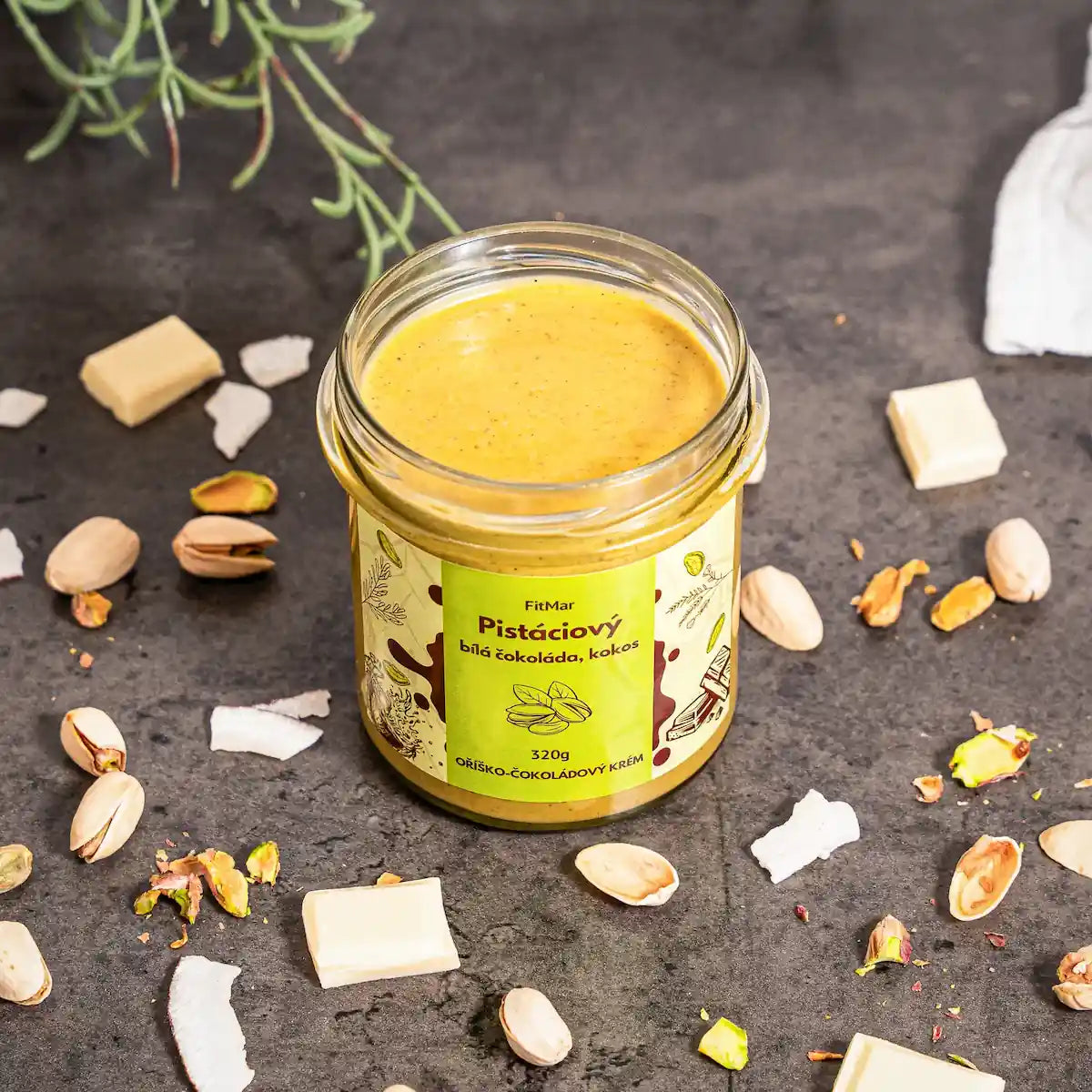 Pistáciový krém s kokosem a bílou čokoládou - FitMar.cz