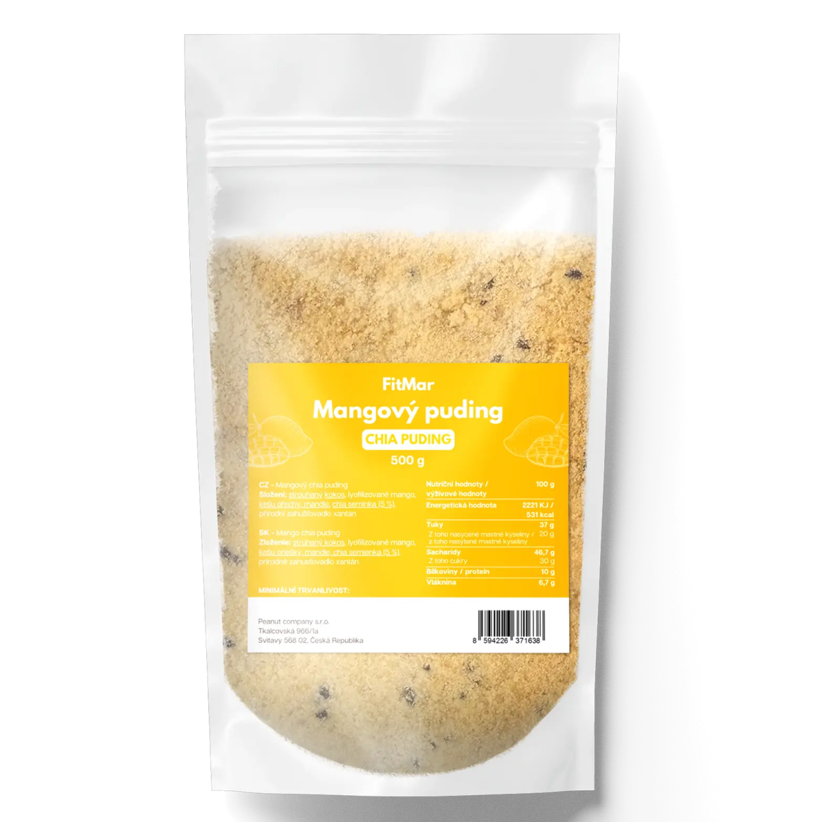 FitMar Mangový chia puding 500 g - FitMar.cz