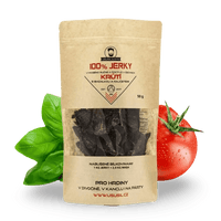 100% JERKY MORČACIE S ბაზalkou a paradajkami 50g - FitMar.cz