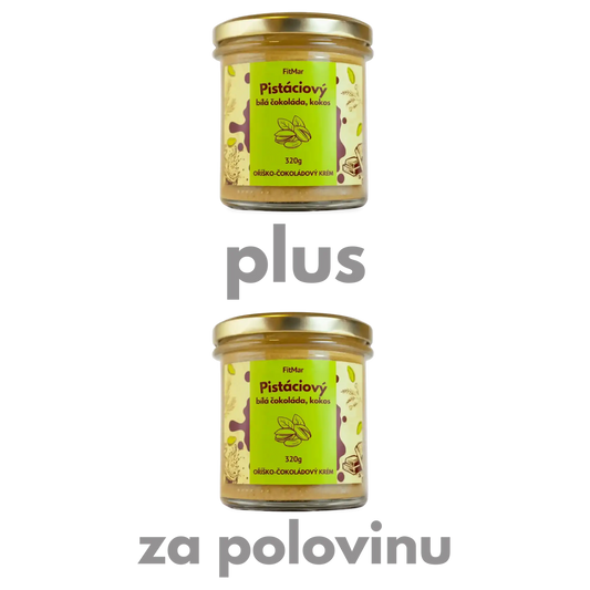 Pistáciový krém s kokosem a bílou čokoládou 1+1 za půlku - FitMar.cz