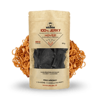 100% JERKY HOVĚZÍ S PRAŽENOU CIBULKOU 50 g - FitMar.cz