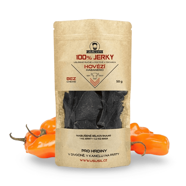 100% JERKY HOVĚZÍ HABANERO - FitMar.cz