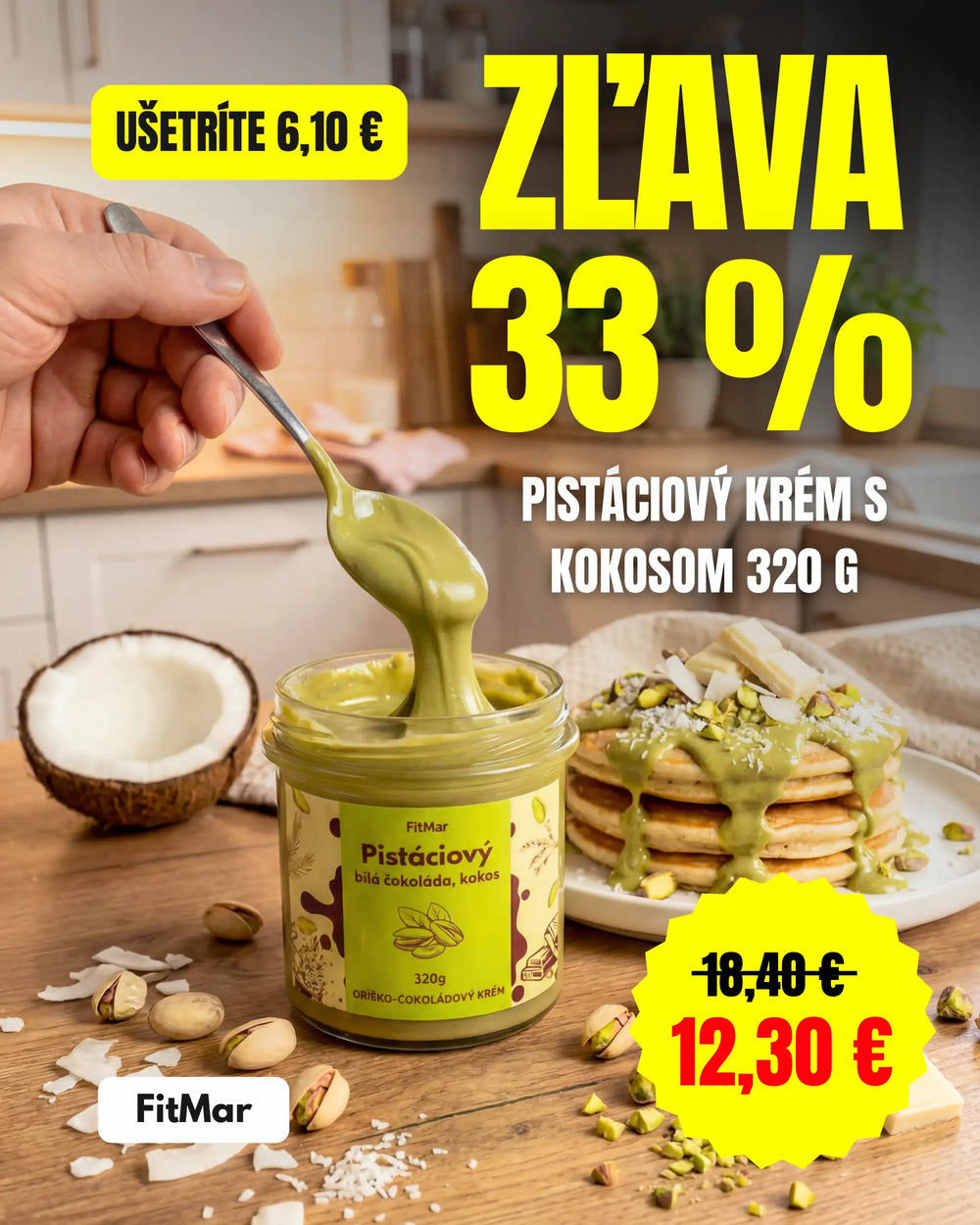 Pistáciový krém se slevou 33 %