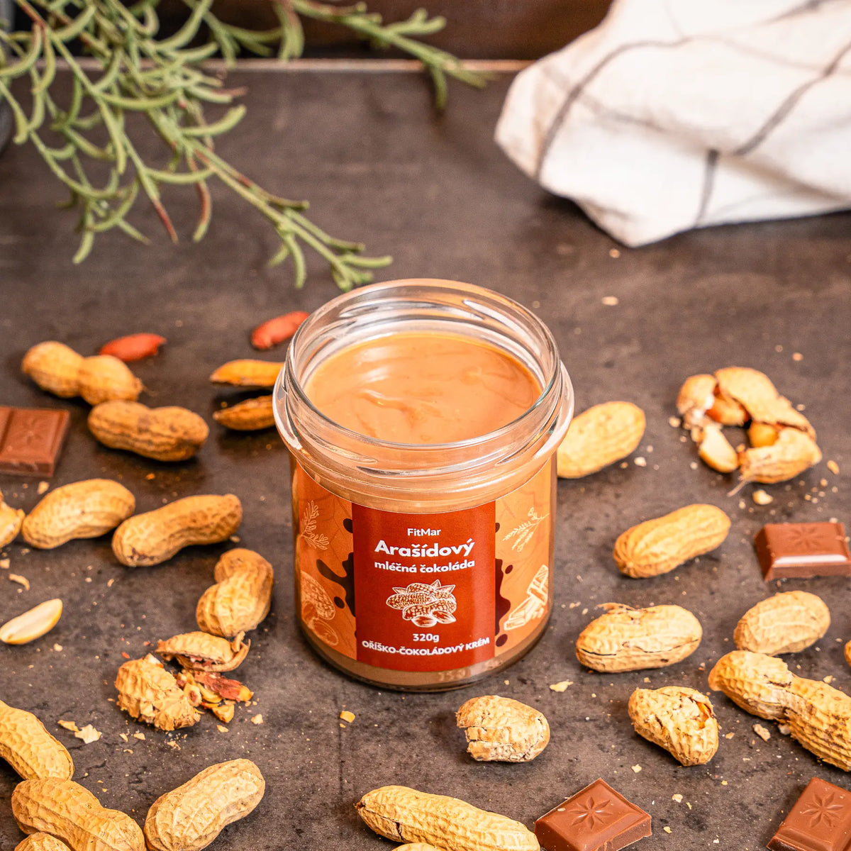 Arašídový krém s mléčnou čokoládou - FitMar.cz
