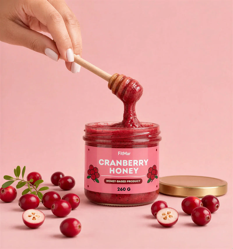 Brusinky v medu | Pastovaný med s Lyo ovocem
