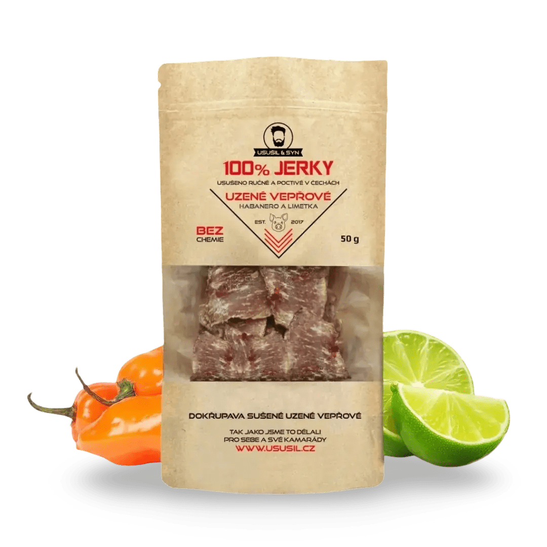 100% JERKY ČIPS HABANERO SVINJINA IN LIMETA 50 g - FitMar.si