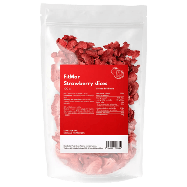 Jahodové plátky lyofilizované - FitMar.cz