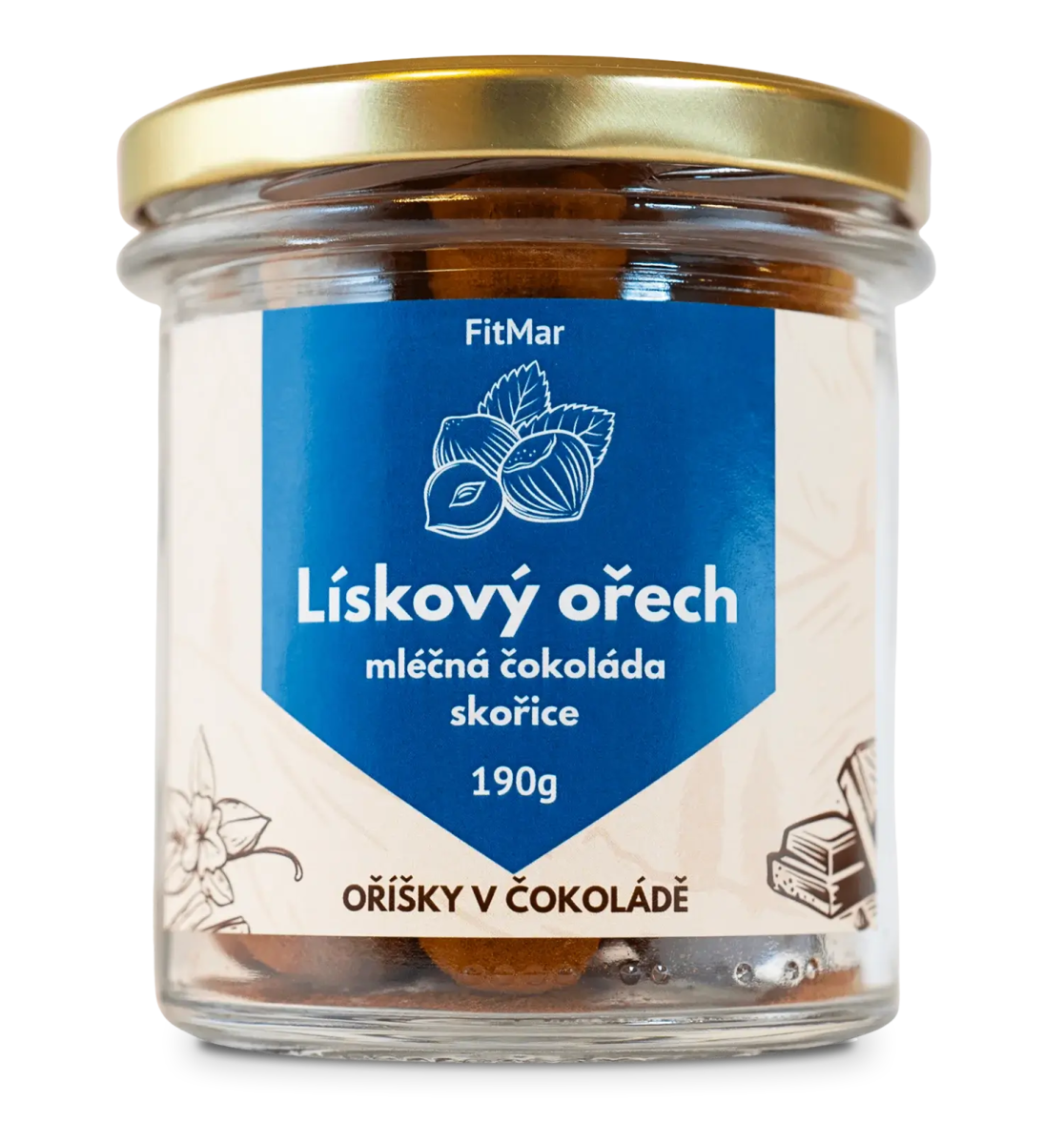 Lískové ořechy v mléčné čokoládě a skořici - FitMar.cz
