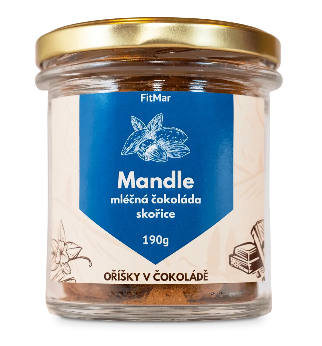 Mandle v mléčné čokoládě a skořice - FitMar.cz