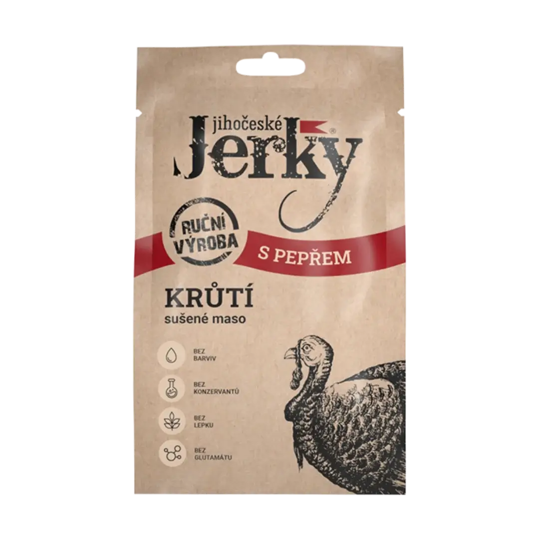 Juhočeské Jerky morčacie s korením 20 g