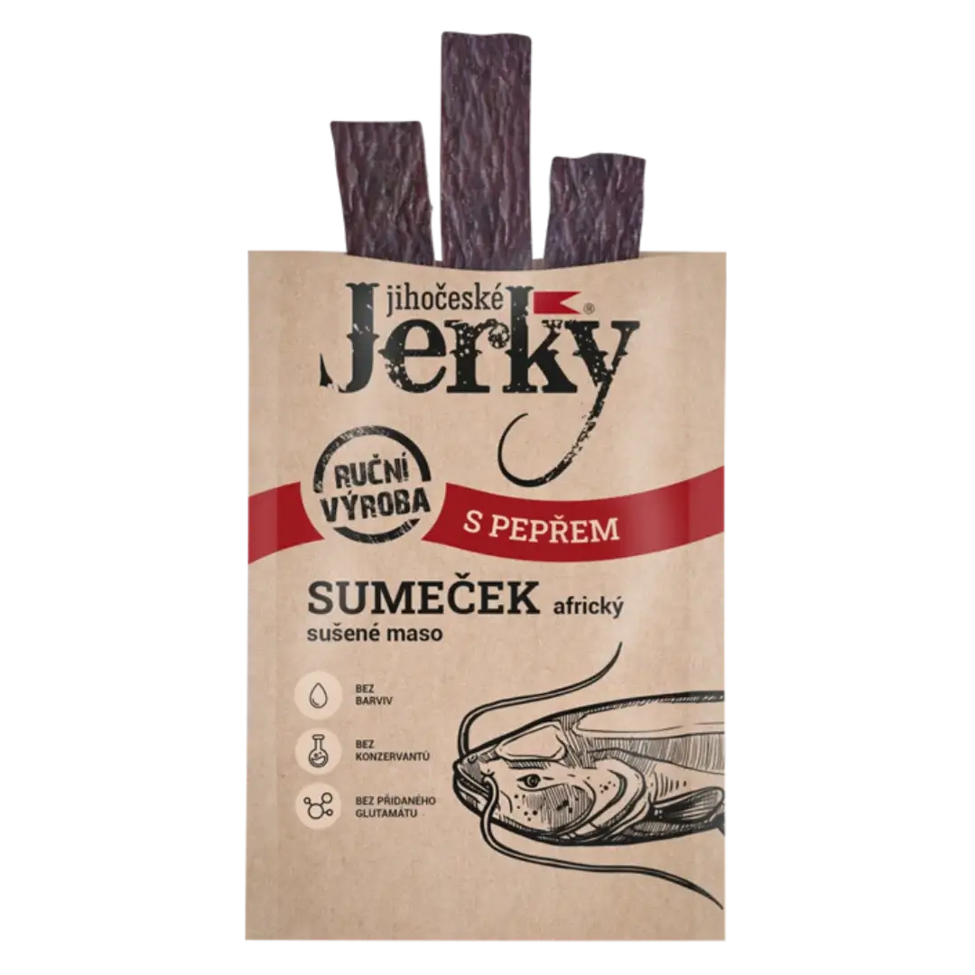 Juhočeské Jerky sumček africký s korením 15 g