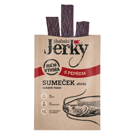 Juhočeské Jerky sumček africký s korením 15 g