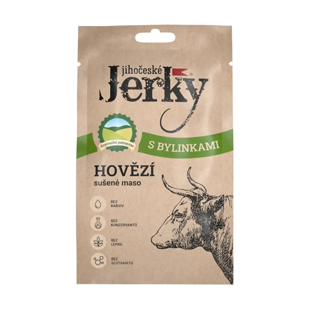 Juhočeské Jerky hovädzie s bylinkami 20 g